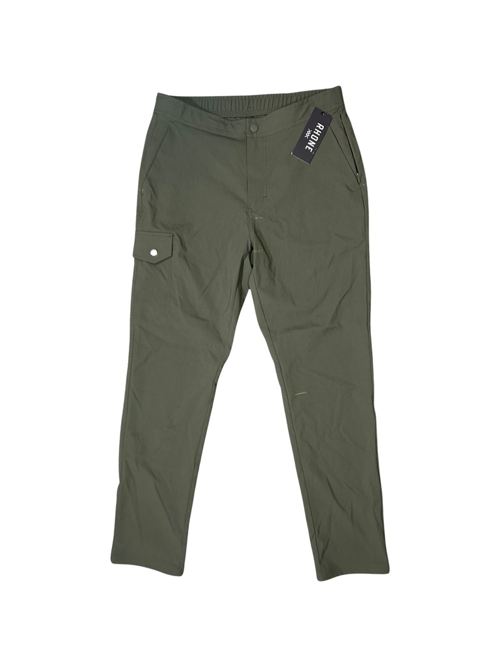 Rhone Lichen Olive Green Cargo Slim Fit Pants NWT 32x28 Chino Polyamide